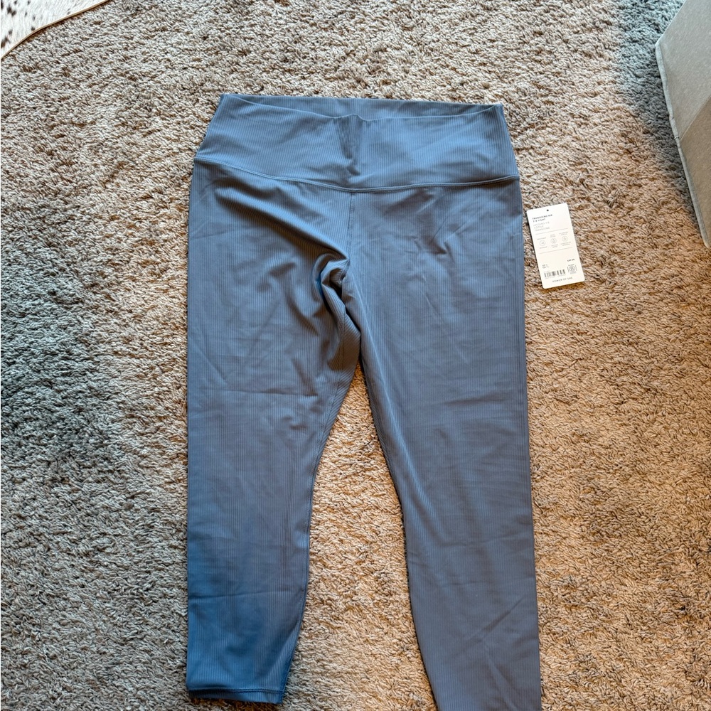 Athleta ribbed dusty Blue Leggings